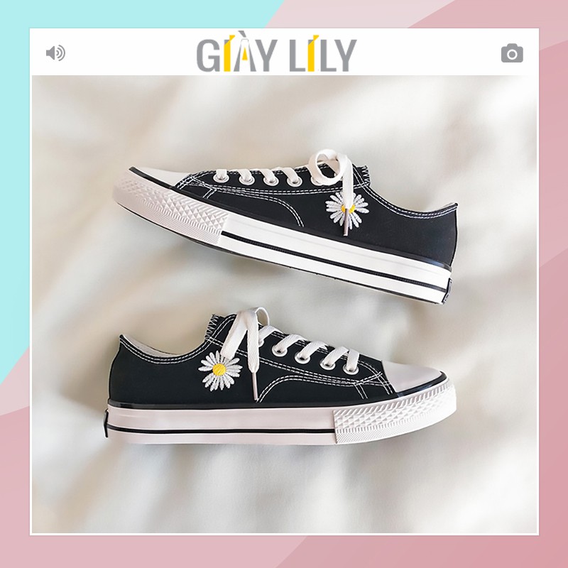 Giày thấp cổ hoa cúc 4 màu