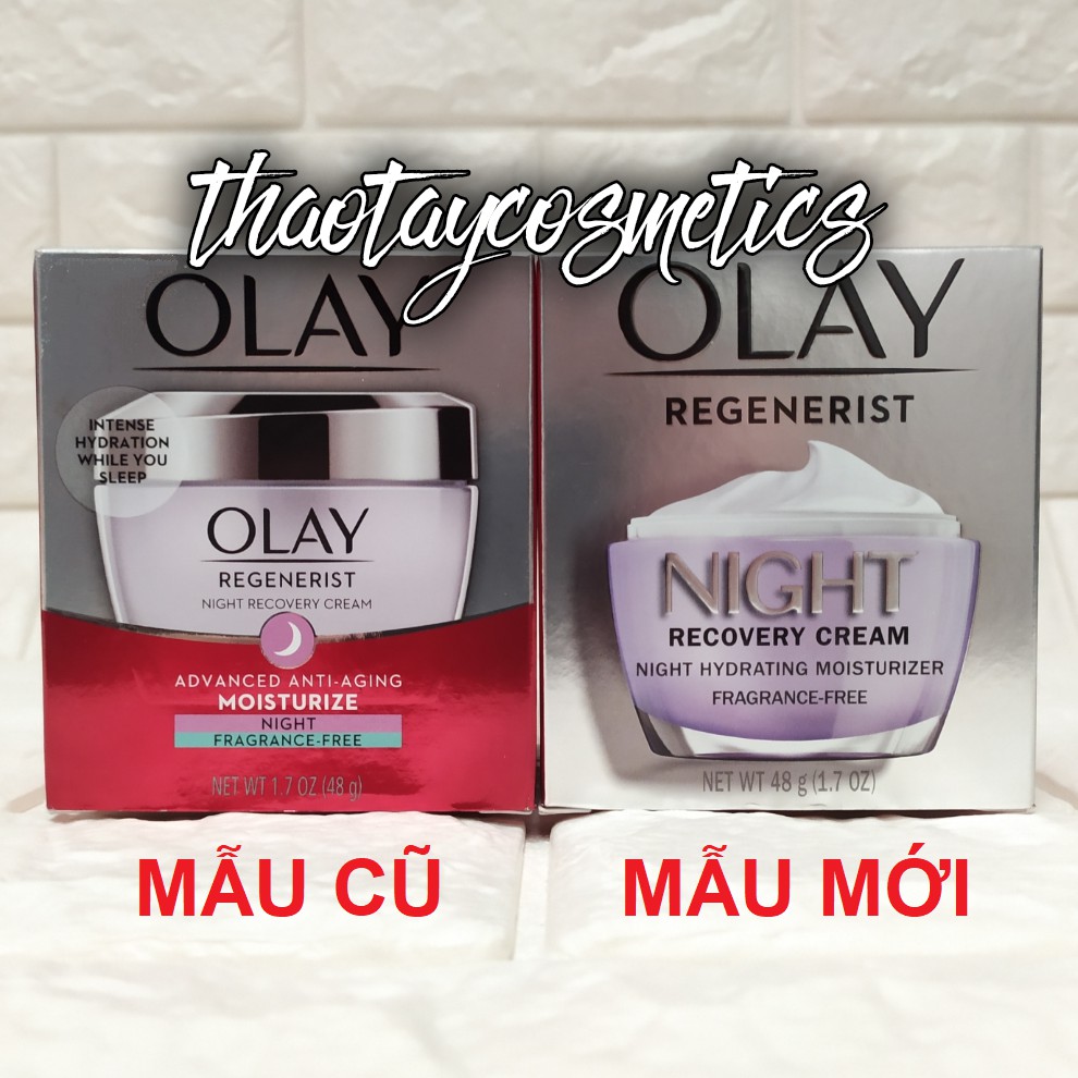 [Hàng Mỹ] Kem dưỡng ban đêm tái tạo da ngừa lão hóa Olay Regenerist Night Recovery Cream Face Moisturizer (48g)