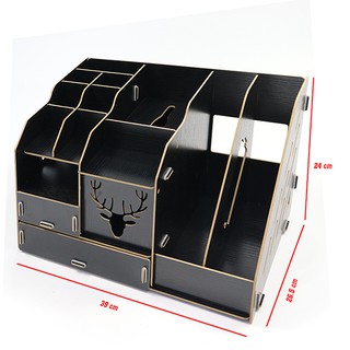 Khay Gỗ để Bàn Dụng Cụ Lưu Trữ Giấy Tờ KS-19