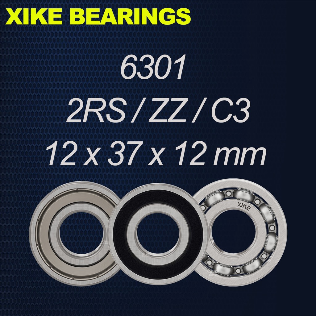 XIKE Vòng bi 6301-2RS/ZZ/Open/C3 Kích thước 12x37x12mm 6301-2RS/6301ZZ/6301/6301-2RSC3/6301ZZC3