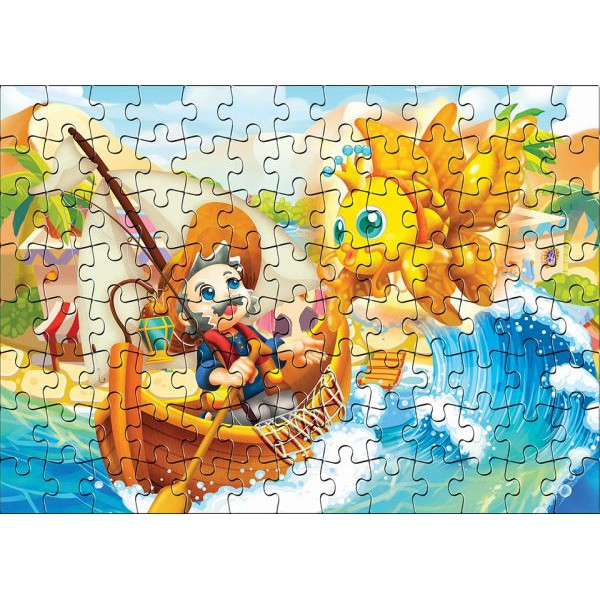 PUZZLE Xếp Hình ÔNG LÃO ĐÁNH CÁ VÀ CON CÁ VÀNG 104 Miếng