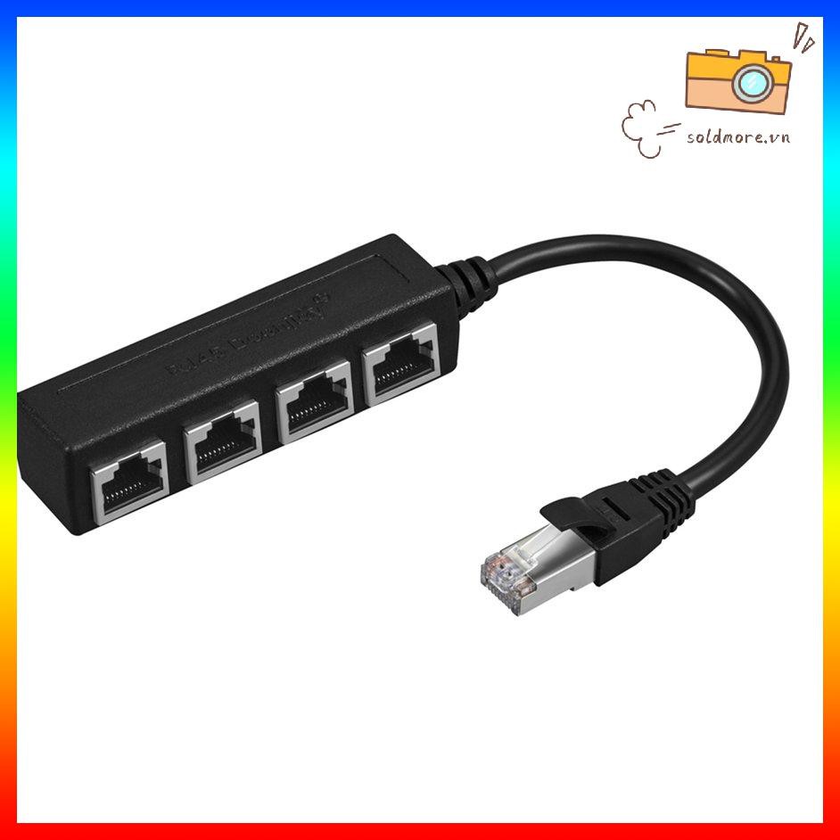 Bộ Chia Dây Cáp Mạng Lan Rj45 Từ 1 Đầu Đực Sang 4 Đầu Cái