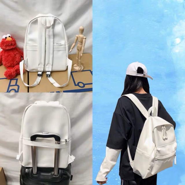 Balo Da PU, Balo Da Đi Học Chống Thấm Nước Vừa Laptop 14inch Thiết Kế Đơn Giản