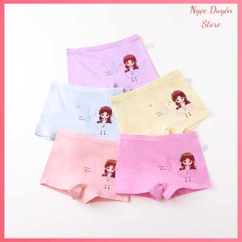 Set 5 quần chip đùi bé gái, quần lót trẻ em cotton cao cấp mềm mịn thoáng mát