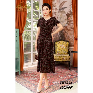 Váy Đầm thời trang quý bà cao cấp Ladyshop - Đầm xoè thun cherry TK585