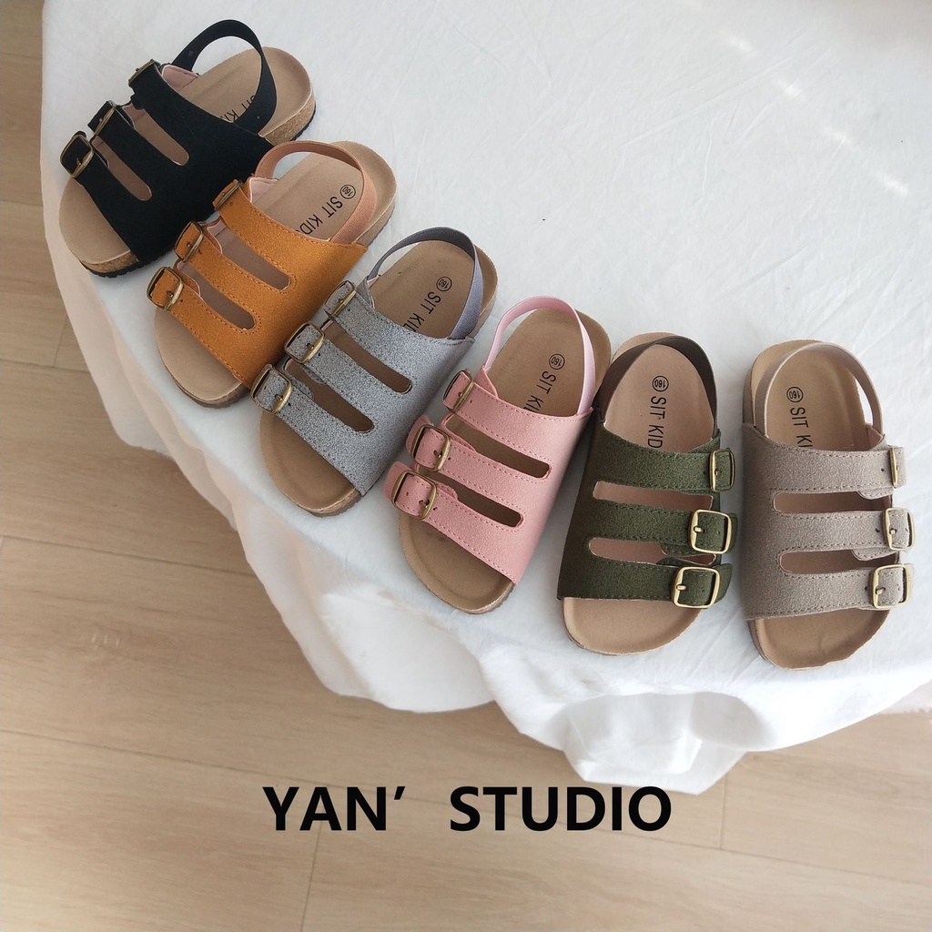 Dép Sandal Đế Mềm Khóa Kim Loại Màu Trơn Phong Cách Hàn Quốc al051