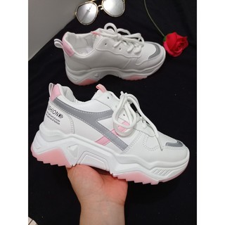 giày sneaker nữ trắng phối tím, trắng phối hồng, trắng phối đen đẹp xuất sắc