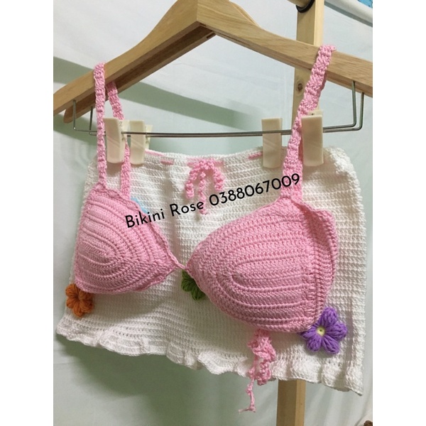SÉT LEN MÓC ÁO HỒNG CHÂN VÁY ĐÍNH HOA