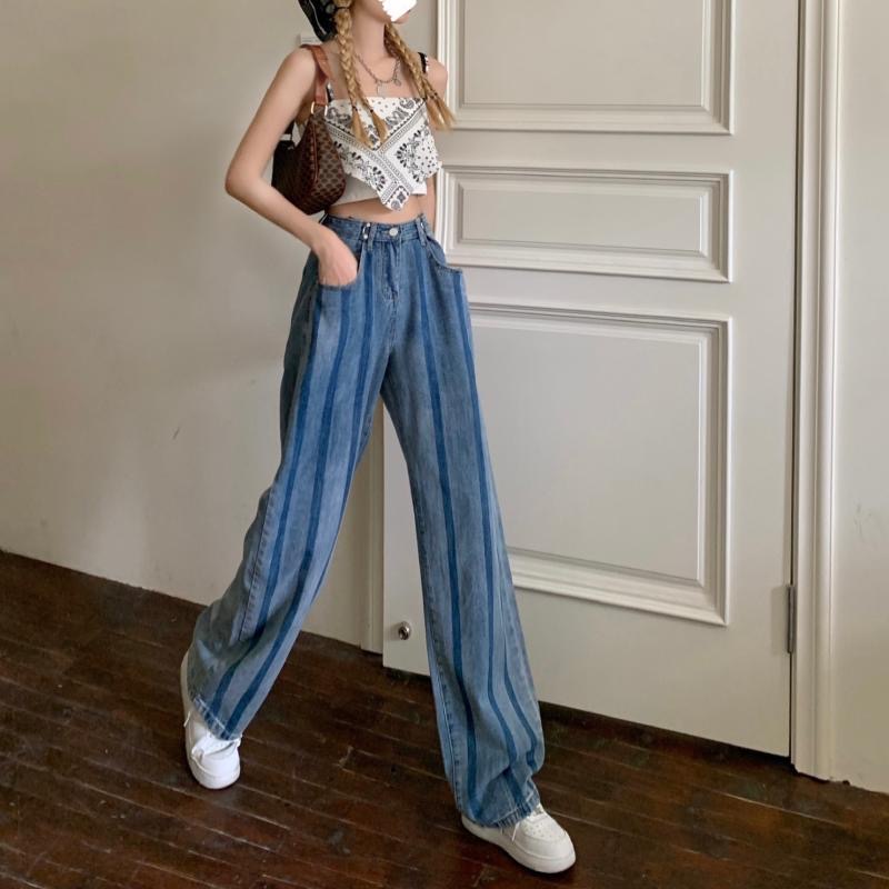 Quần Jeans Nữ Lưng Cao Ống Rộng Thời Trang Hàn Quốc