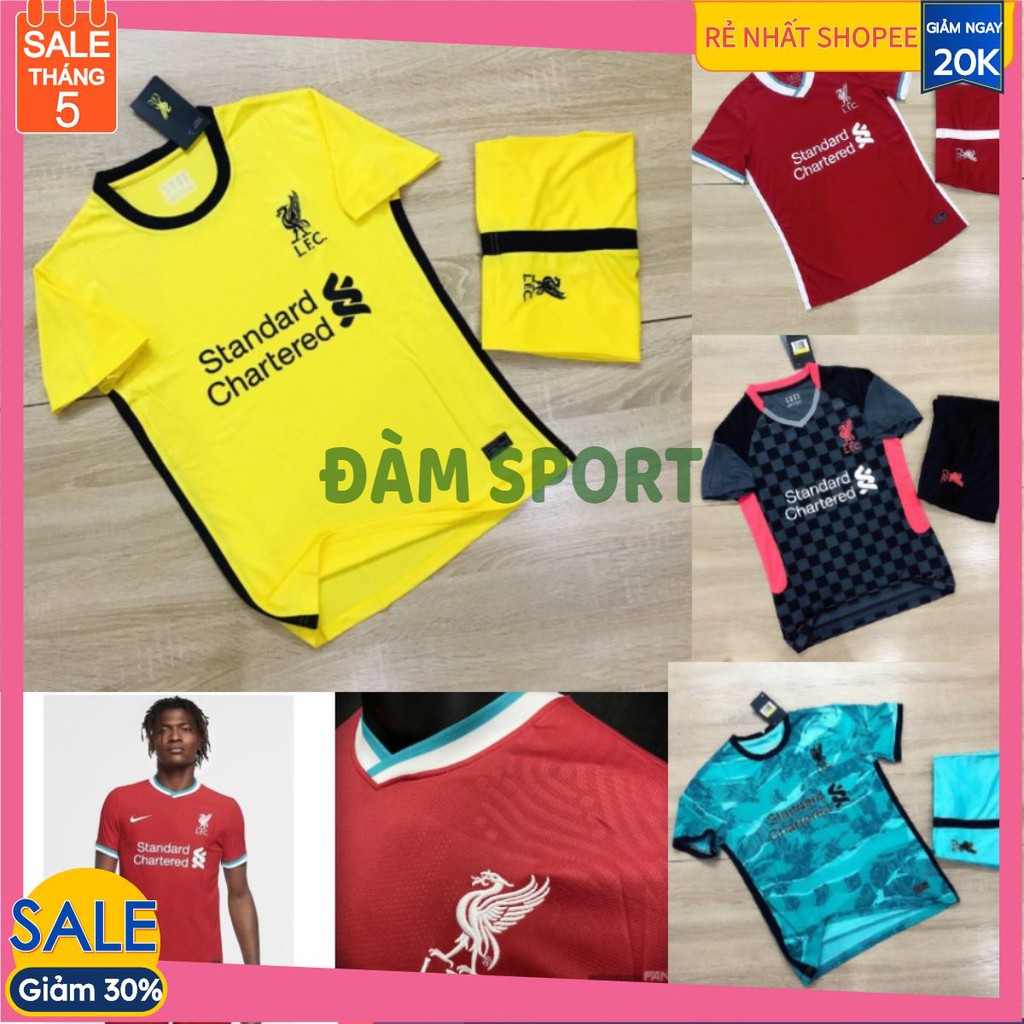 Áo Đá Bóng Liverpool Màu Vàng Vải Thái Cực Chất - Bộ Quần Áo Đá Banh