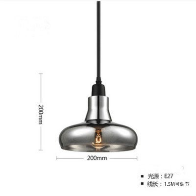 Đèn thả thủy tinh trang trí màu đen khói TT10T1 - Đèn thả decor thiết kế thủy tinh