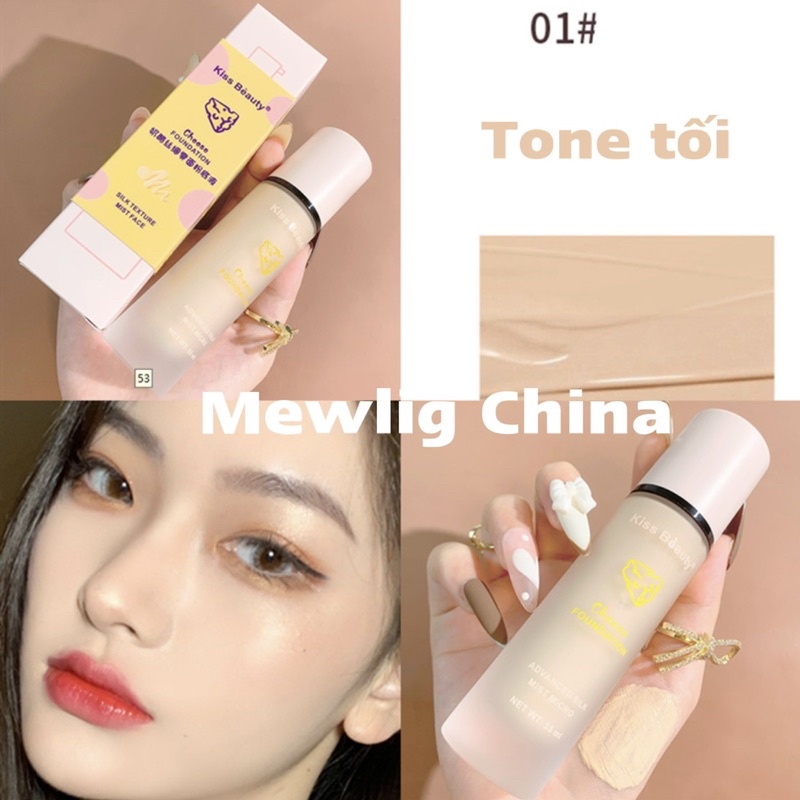 Kem Nền Kiss Beauty Nội Địa Trung Chống Thấm Nước Lâu Trôi 35ml