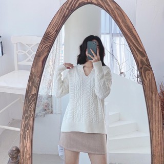 Áo len thừng cổ V