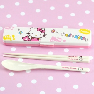 Set thìa đũa nhựa Hello Kitty