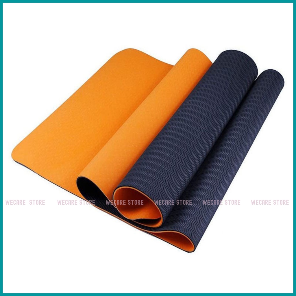 Thảm Yoga chất liệu cao su non TPE , Thảm tập Yoga 2 lớp dày 6mm cao cấp đủ màu sắc