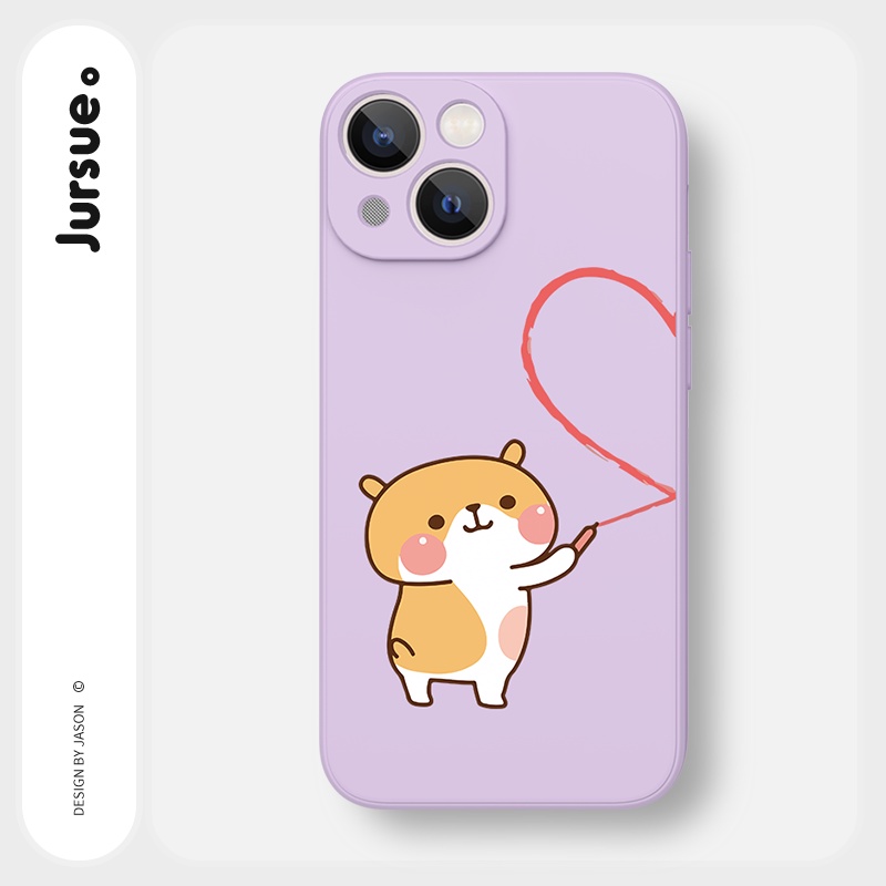 Ốp lưng JURSUE mềm hoạt hình cặp đôi dễ thương đẹp cho iPhone 13 12 11 Pro Max SE 2020 X XR XS ip 8 7 6 6S Plus kute Y15
