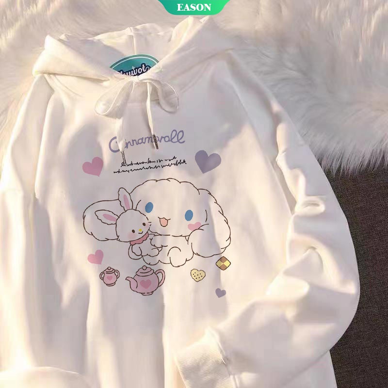 Áo Hoodie Tay Dài Dáng Rộng In Hình Cinnamoroll Dễ Thương Thời Trang Thu Đông 2022