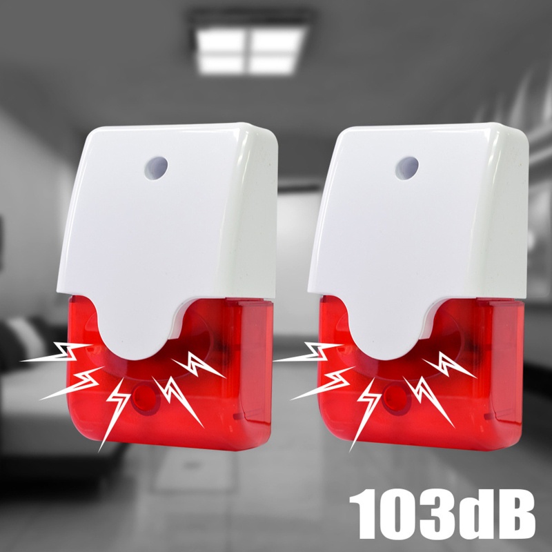 Chuông Báo Động Có Dây Đa Năng 12V 103dB Màu Đỏ Chuyên Dụng Cho Gia Đình