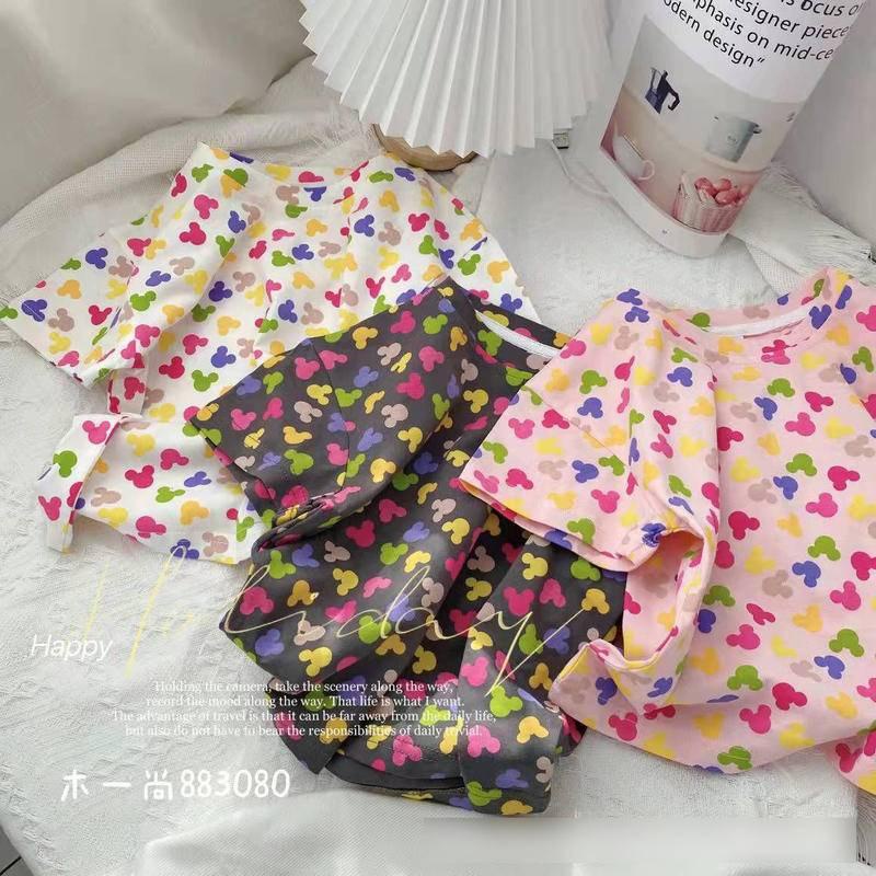 Áo thun cotton in hình họa tiết đáng yêu phong cách Hàn Quốc cho bé