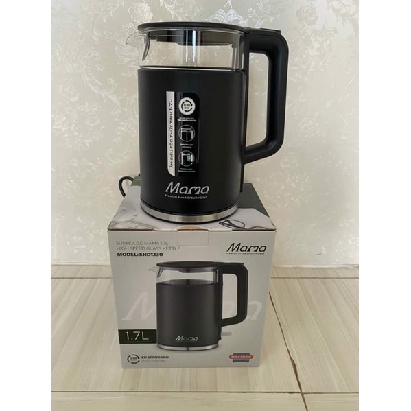 Ấm siêu tốc thuỷ tinh 1,7L Sunhouse mama SHD1330 bảo hành chính hãng 24 tháng