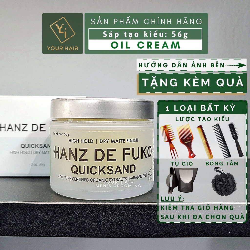 Sáp vuốt tóc Hanz De Fuko Quicksand - 56g