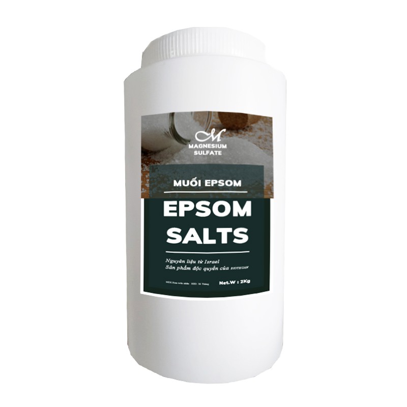 Muối Epsom - Epsom Salt MAGNESIUM SULFATE MgSO4 Chuyên Dùng Cho Cây Kiểng và Rau Quả - Hủ 2kg