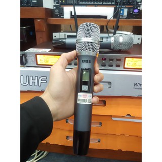 Micro karaoke không dây BBS M886 (vỉ tím, có tự ngắt và cảm biến gia tốc)