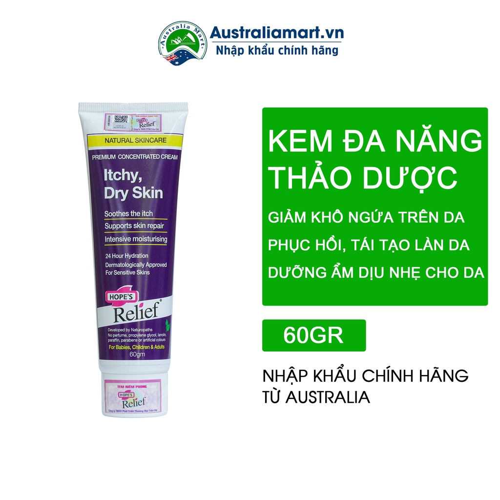 Kem đa năng thảo dược Hope’s Relief hỗ trợ da khô ngứa, eczema, vảy nến (60g)