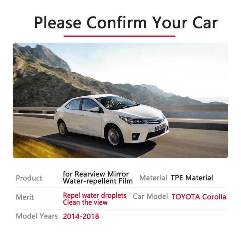 Tấm Phim Dán Toàn Bộ Gương Chiếu Hậu Chống Sương Mù Dành Cho Toyota Corolla altis E170 E160 2014~2018