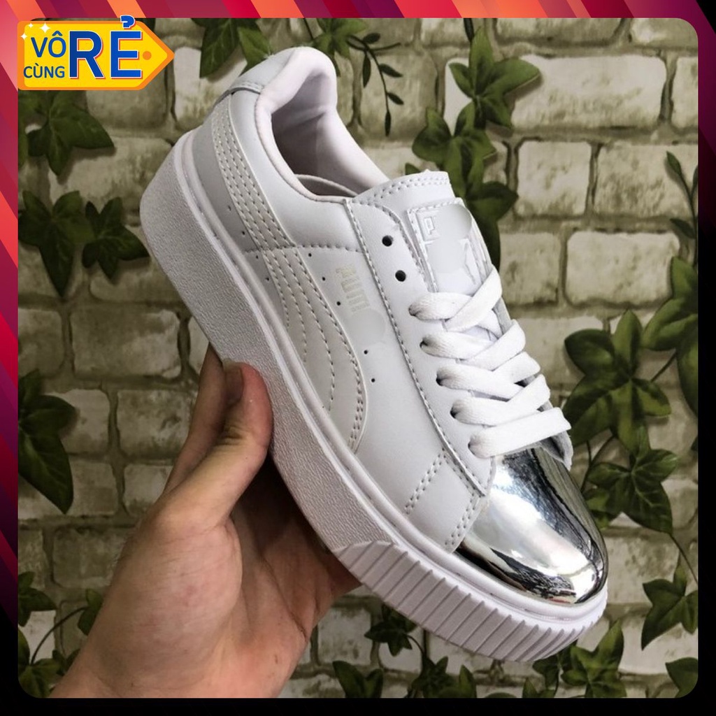 Giày PM ⚡️𝐒𝐢ê𝐮 𝐑ẻ⚡️ mũi bạc thể thao độn đế hót trend 2020