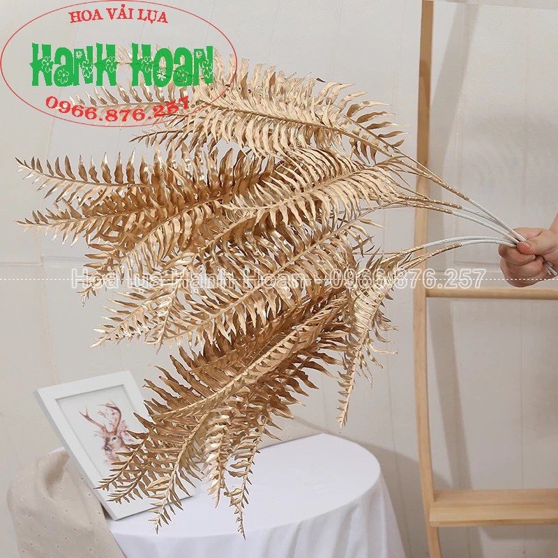 Cành lá dương xỉ nhựa 5 nhánh 75cm đủ màu -Lá giả decor