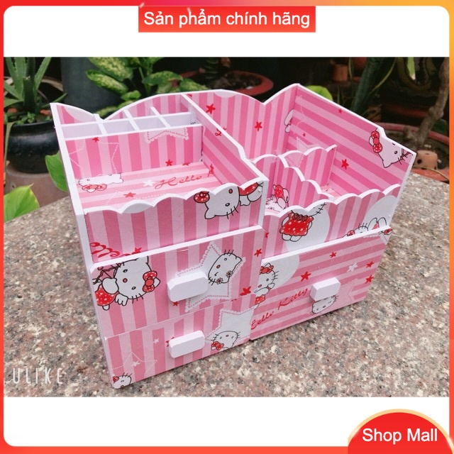 Kệ mỹ phẩm tai mèo kitty đựng son phấn trang điểm mỹ phẩm gọn gàng