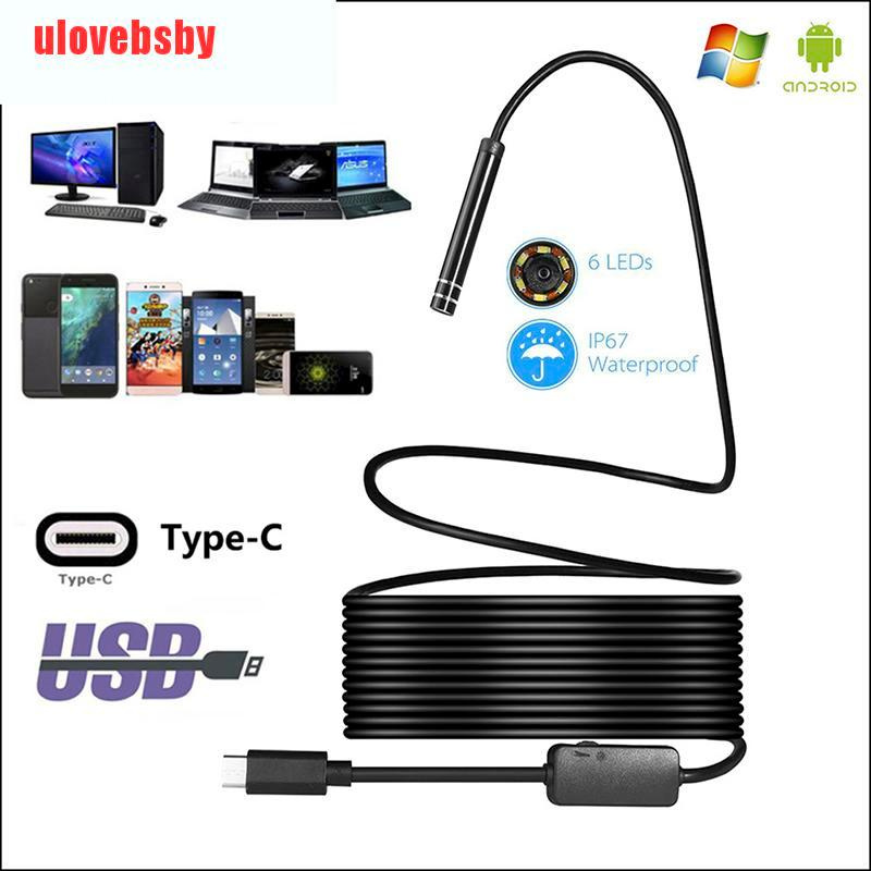 [ulovebsby]Megapixels HD USB C Endoscope Type C Borescope Inspection Camera for Android