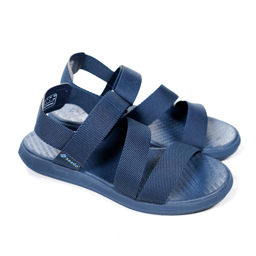 [CHÍNH HÃNG] SANDAL SAADO | NN02 – Màu Xanh Đen Trơn Basic | Giày Sandal Nam Nữ Quai Chéo Cao Cấp