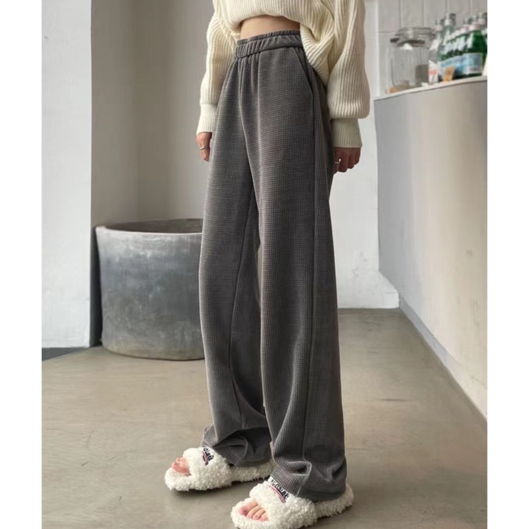 Quần dài SUXI ống rộng lưng cao thời trang Hàn Quốc cho nữ