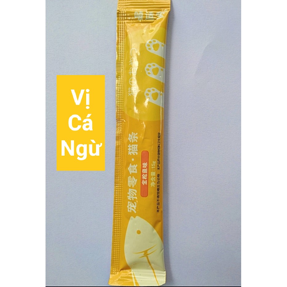 Súp thưởng cho mèo - Pate mèo - thanh 15g 3vị thơm ngon Cá ngừ, cá hồi, gà xò điệp