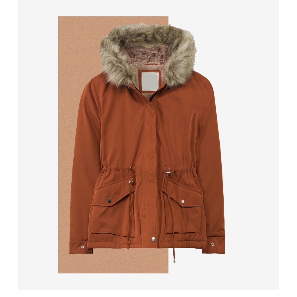 Xả kho Áo parka nữ lông cừu xuất Hàn Cực ấm