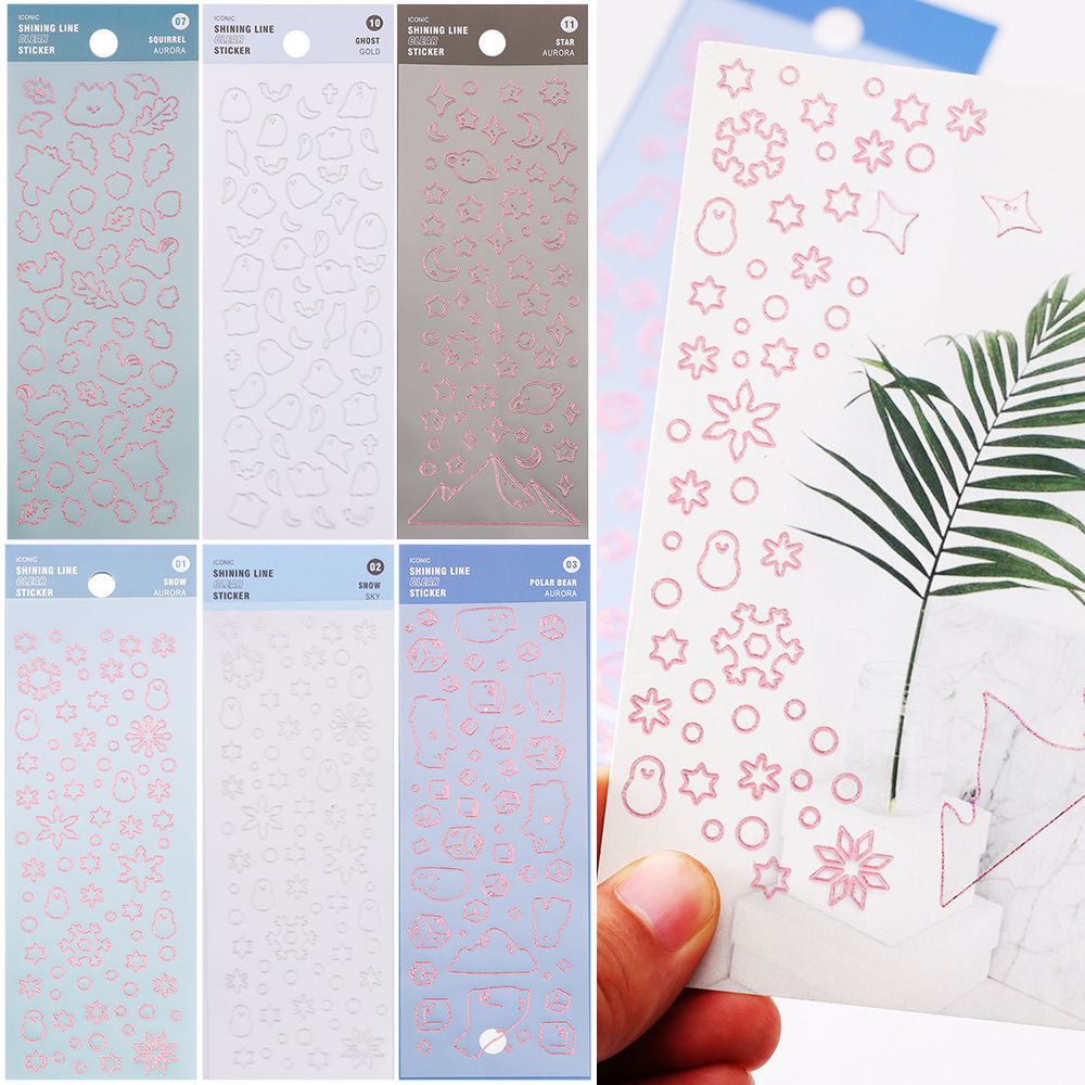 Miếng Dán Trang Trí Móng Tay Màu Trong Suốt Hình Hoạt Hình Dễ Thương DIY