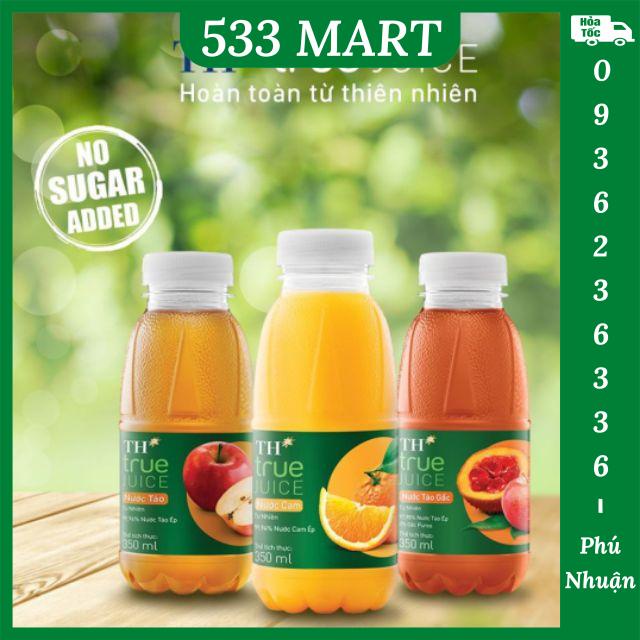 Lốc 6 chai nước trái cây tự nhiên TH true JUICE 350ml (Cam/ Táo/ Táo Đào/ Táo Gấc)