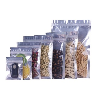 Loại đẹp combo 10 túi zip bạc 1 mặt trong 1 mặt bạc 12x20, 15x22, 18x26, 22x32, túi đựng và bảo quản thực phẩm cơm cháy