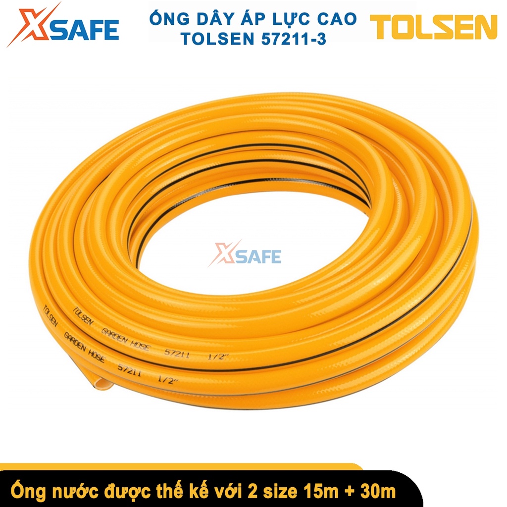 Ống nước áp lực cao PVC TOLSEN 15-30m | ống nhựa pvc đường kính 16mm chịu áp lực 400PSI gọn nhẹ, chống gập gãy [XSAFE]