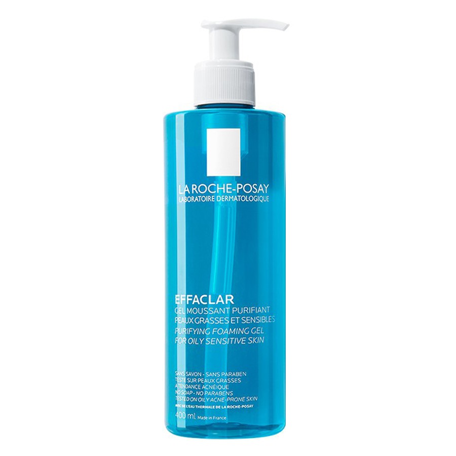 Gel Rửa Mặt Cho Da Dầu Mụn La Roche-Posay Effaclar 400ml tặng băng đô mèo xinh xắn màu sắc ngẫu nhiên