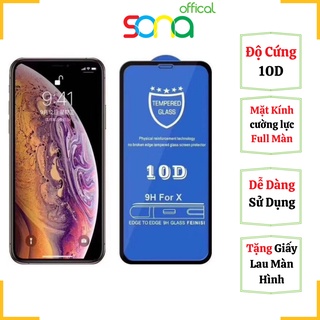 Kính cường lực 10D phù hợp cho các dòng iphone, kính cường lực full màn, miếng dán màn hình - SONA offical