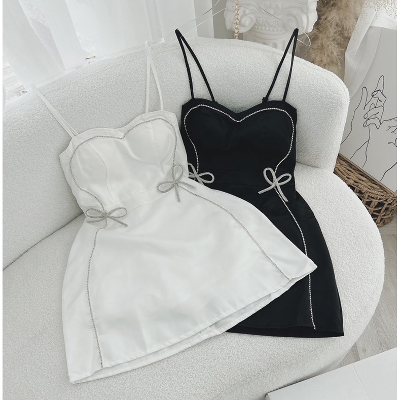 ĐẦM 2 DÂY ĐÍNH ĐÁ NƠ BÊN EO CHẠY VIỀN