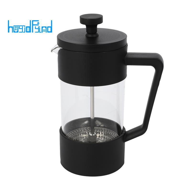 French Press Coffee & Tea Maker 12Oz, Thickened Borosilicate Glass Coffee Press Rust-Free and Dishwasher Safe,Black