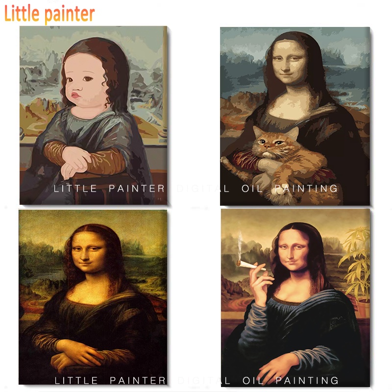 Bộ tranh tô sơn dầu hình Mona Lisa 40 * 50cm