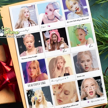 Hình dán Rose Blackpink khổ a4 chưa cắt