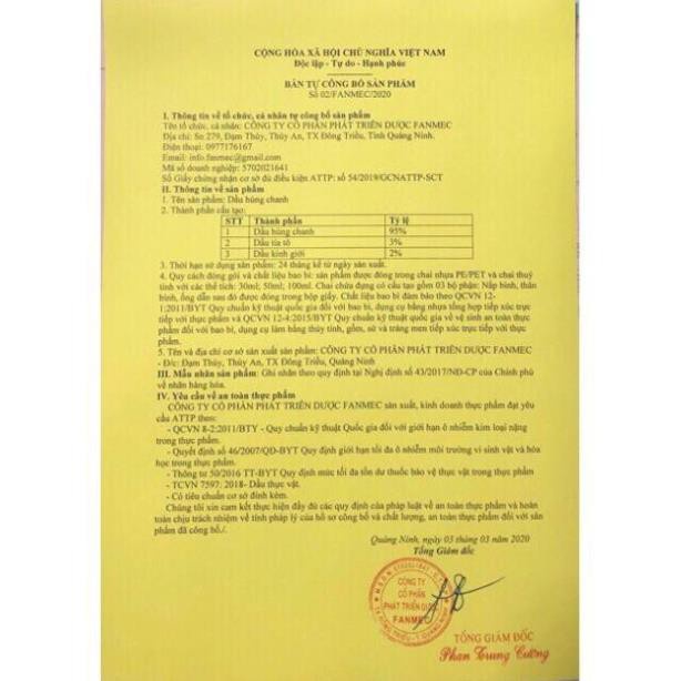 Dầu Húng Chanh MiriKids