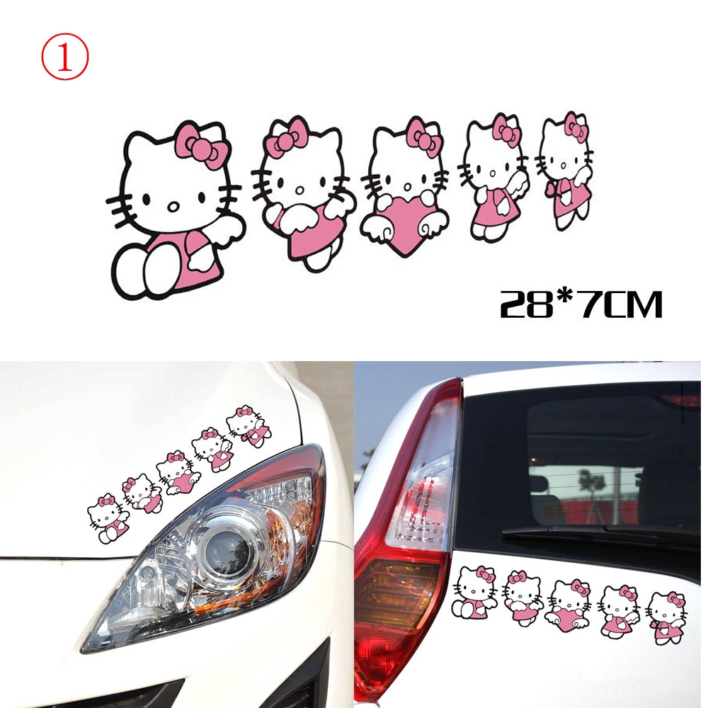 Decal DáN Trang Trí HìNh Hello Kitty Cho Xe Hơi / Xe MáY
