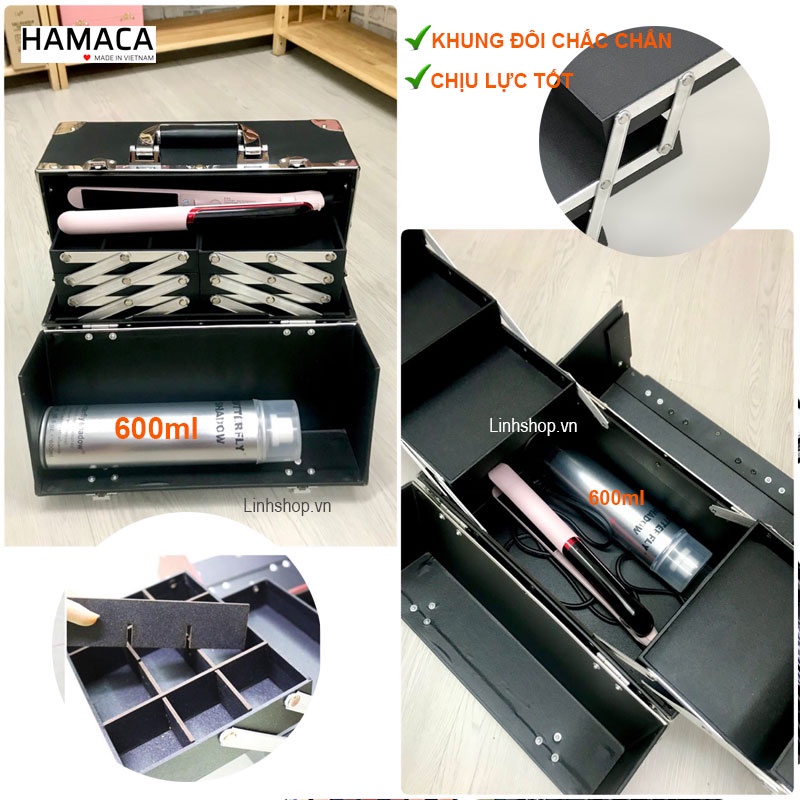 Cốp đựng mỹ phẩm trang điểm HAMACA - LS35 đựng đồ trang điểm makeup lớn Lamdep24g